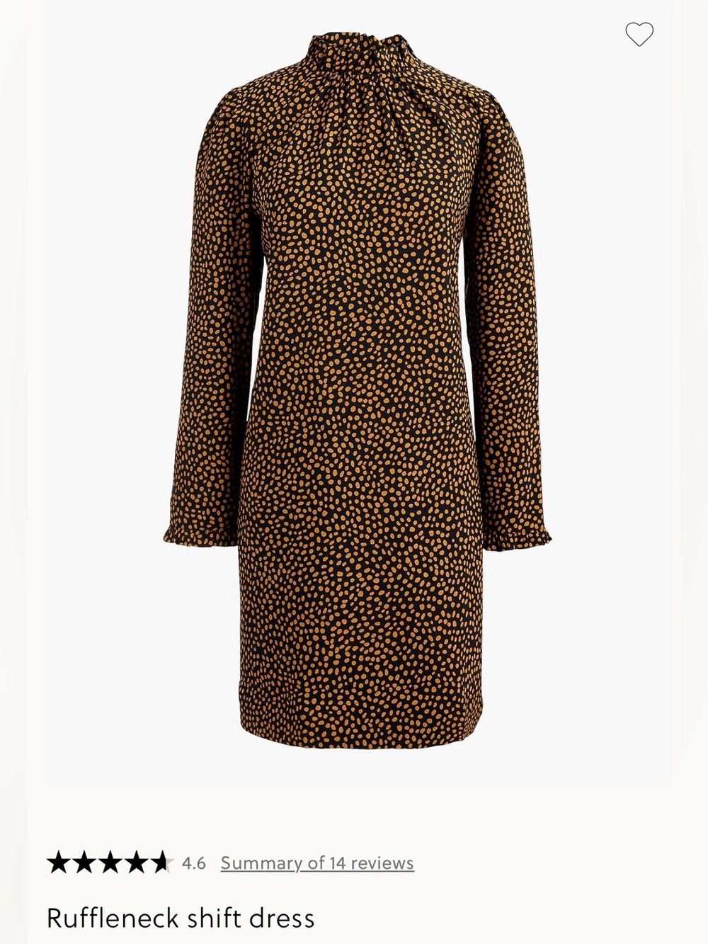 J. Crew Factory Ruffleneck Shift Dress